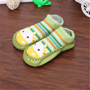 Non-Slip Baby Shoe Socks Leather Bumpers