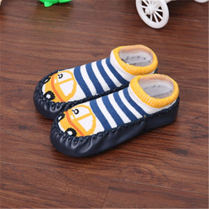 Non-Slip Baby Shoe Socks Leather Bumpers