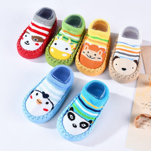 Non-Slip Baby Shoe Socks Leather Bumpers