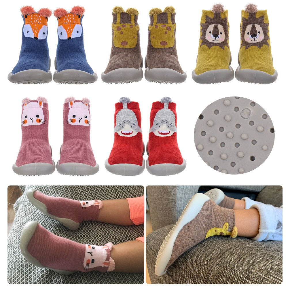 Silicone Non-Slip Toddler First Walking Shoe Socks