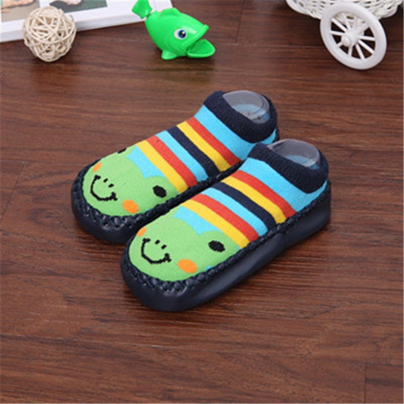 Non-Slip Baby Shoe Socks Leather Bumpers