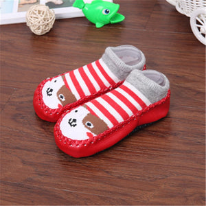 Non-Slip Baby Shoe Socks Leather Bumpers